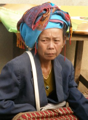 Hmong (?) woman at street market