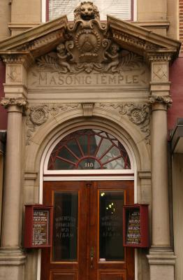 Masonic temple building.