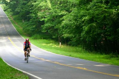 Biking in Shenandoah National Park, Virginia.