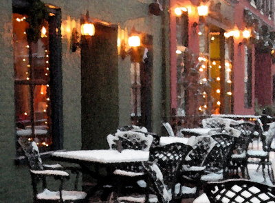 The cafe in winter.