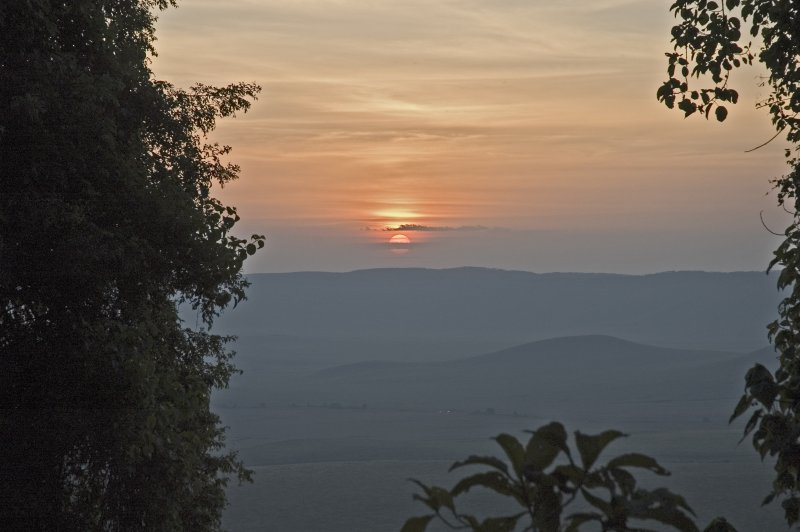 Fabulous sunset over the crater