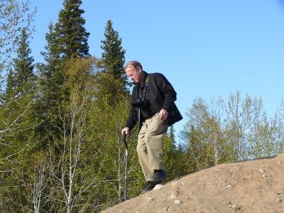 Jim climbed up a mound of sand to get a better picture - braver than I!