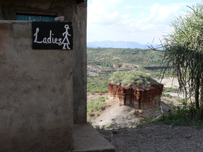 The ladie's washroom at Oldupai Gorge - someday I'm going to come out & turn the wrong way!