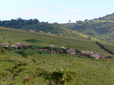 A Maasai village in the Ngorongoro Highlands