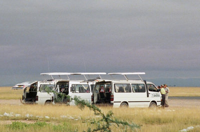 Micato vans waiting for us at the airstrip