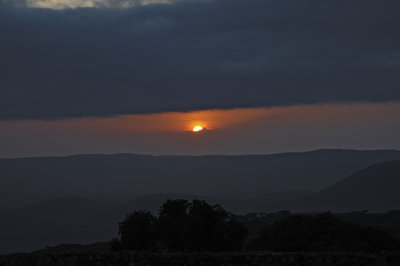 A crater sunset