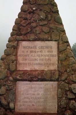 Michael Grzinek Monument on the rim of the crater
