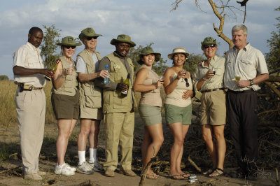 A lot of khaki going on here over sundowners
