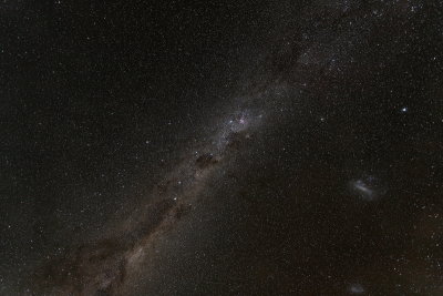 Wide angle shot of Milky Way with Southern Cross at center