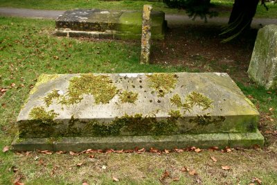 Moss covered grave stone