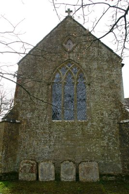Gravestones close to the church