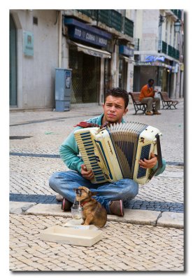 Musico Callejero y su perro - Street musician and his dog