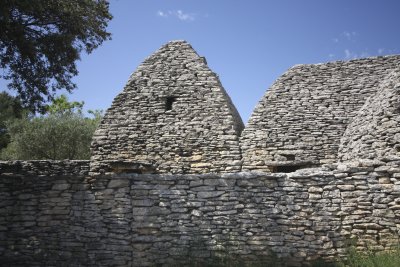 These stone bories are built by hand by stacking flat rocks.   No mortar is used.
