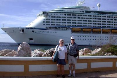 Mary and Dale with Cruise Ship in Background