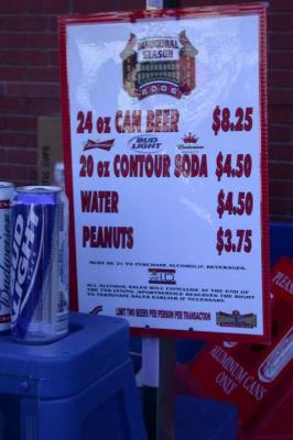 Refreshment Prices