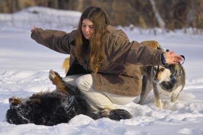 My daughter and her dogs