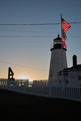 Pemaquid Point Lighthouse in Maine, USA at Sunrise