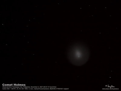COMET HOLMES - November 8, 2007

[40D + 500 f4 IS, Manfrotto 475B/3421 support]