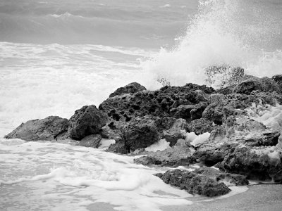 Waves Striking Rocks