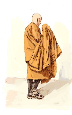 Enrobe 2 - Scanned pencil plus digital watercolour