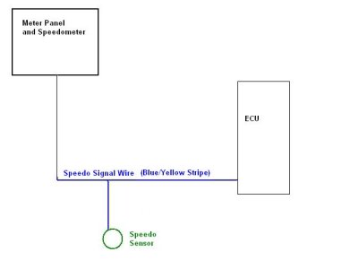 This shows the normal signal path for the speedo signal