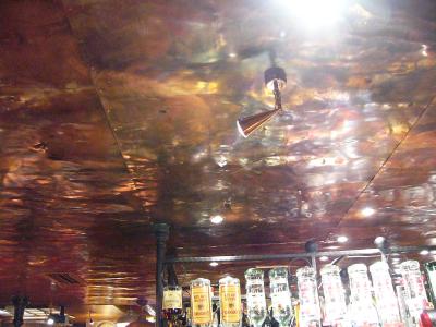 Beaten copper ceiling