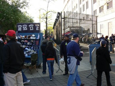 Souvenirs, fans and the Yankee Stadium wall