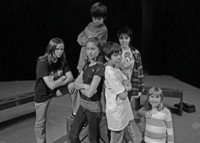 FALL INTERMEDIATE ACTING CLASS STUDENTS AT THE FLAT ROCK THEATER  -  ISO 400