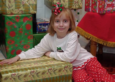 READY TO OPEN HER PRESENTS