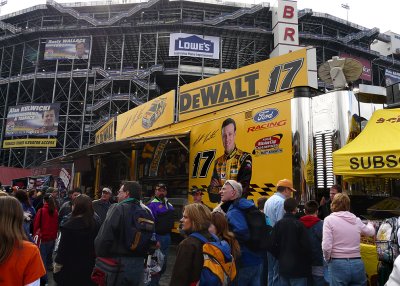 EVERY NASCAR DRIVER HAS ONE OR TWO OF HIS OWN MERCHANDISE TRAILERS