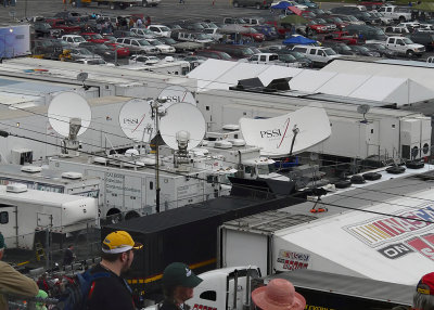 SOME SERIOUS TELEVISION/COMMUNICATIONS GEAR IN THE TRACK PARKING LOT