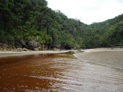 water from the waterfall place