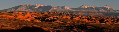 MANTI LASAL MTNS FROM ARCHES NATIONAL PARK