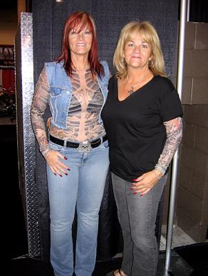 Karen and Gail showiing off their Tattooe T-shirts!!!!