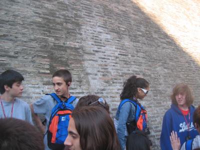 Waiting in line along Vatican Walls