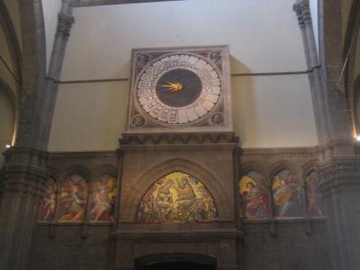 Special sunset clock inside Santa Maria
