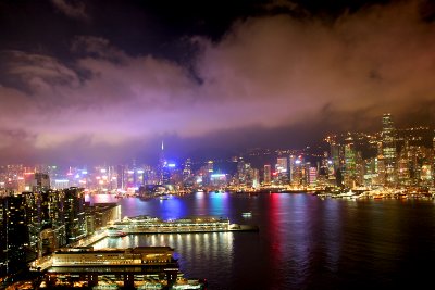 Hong Kong China Ferry at night