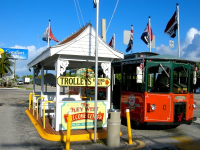 Old Town Trolley station at the Welome Center Key West