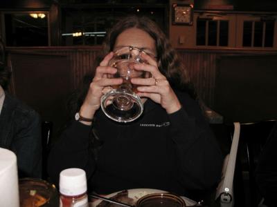 The glass is swallowing Krista
