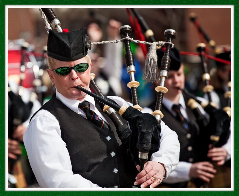 Lady Piper with the Green Shades at the Scranton St. Pattys Day Parade