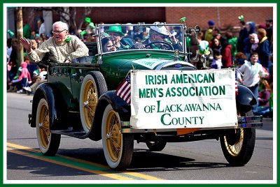 Waving from the Classic Car at the St. Pats Parade