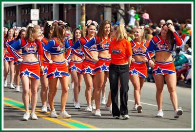Extreme Teem Cheerleaders Do The St. Patricks Day Parade 2009