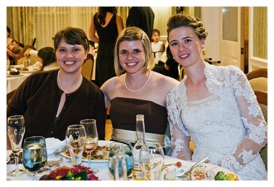 At the Reception, the Bride and Bridesmaids