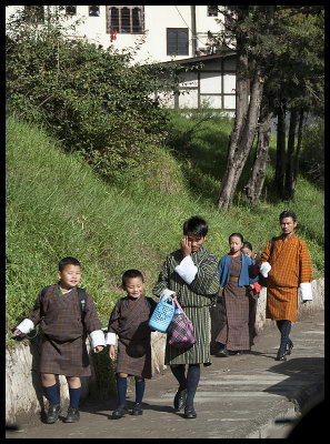 On the way to school in Thimphu