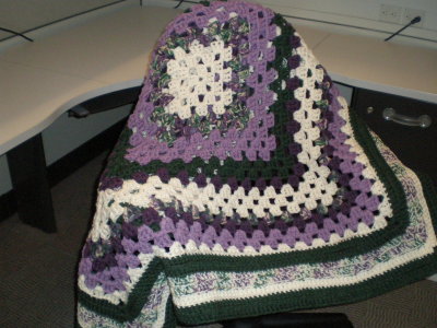 Purple  Green Square Throw $50.00
