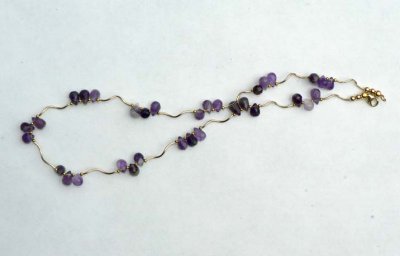 Amethyst Briolettes Gold Necklace