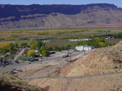 Looking down on highway 191 and the motel 6 !!!