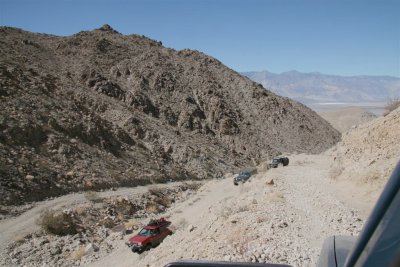 Looking at one of switchback and valley in back ground .