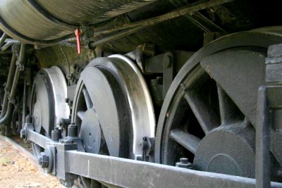 Massive wheels of engine number 9.