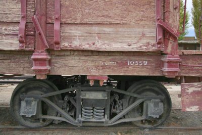 Look how the wood has weathered on the rail car .